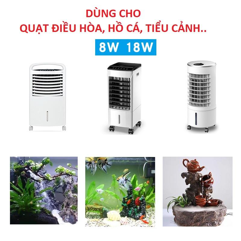 Bơm chìm mini 8W/18W, 220Vac có tai bắt vít, cho quạt điều hoà hơi nước, bể cá.. (màu sắc ngẫu nhiên) # phụ tùng quạt