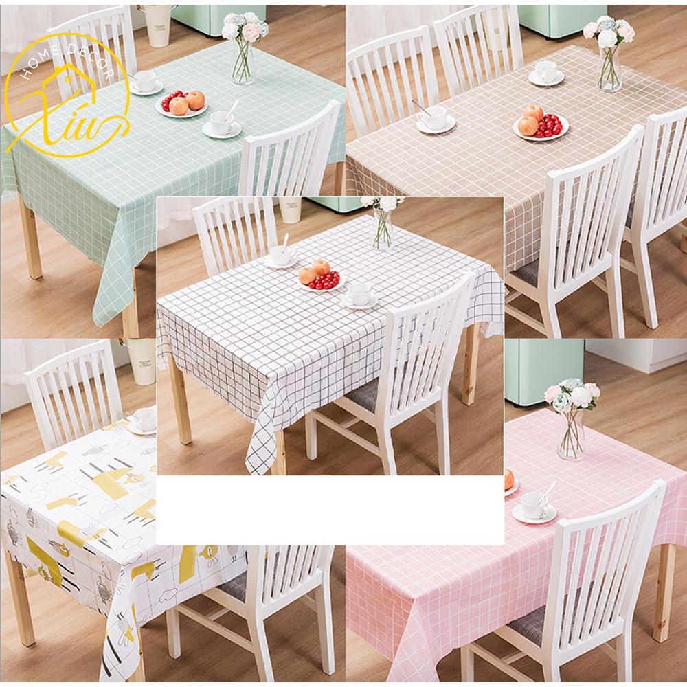 Khăn trải bàn vintage kẻ Caro Hàn Quốc, khăn trải bàn ăn hoặc làm thảm picnic chống thấm nước