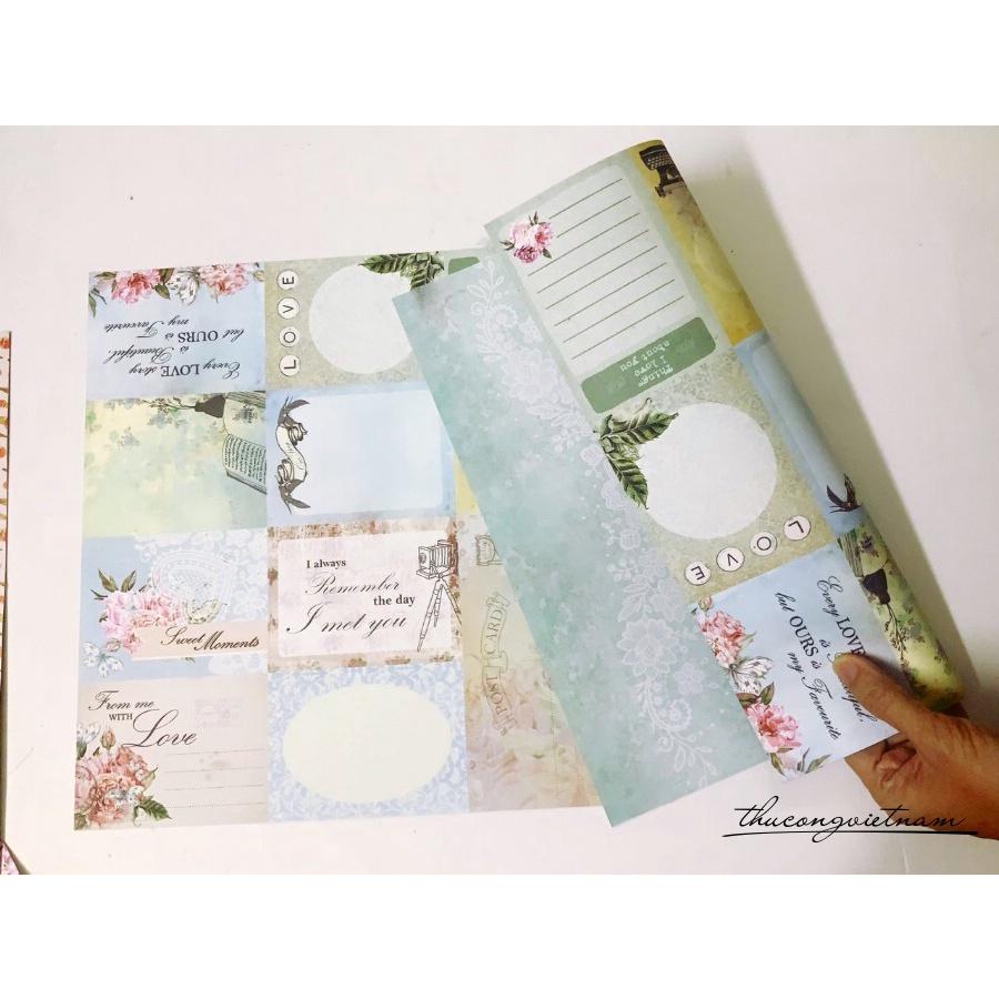 Giấy Scrapbook, Album, thiệp cao cấp in 2 mặt ( 2 tờ)