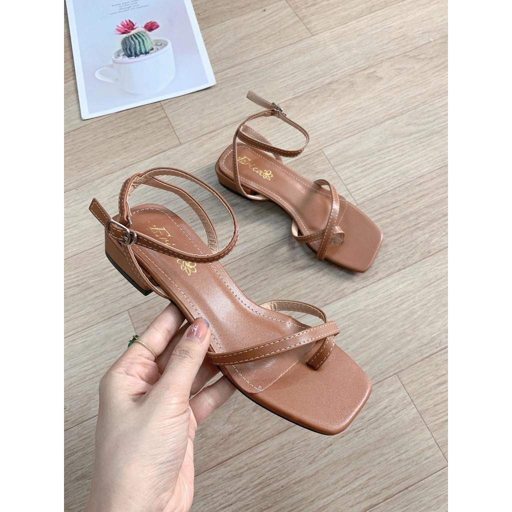 Sandal nữ gót 2 phân quai chéo xỏ ngón (Mã G44