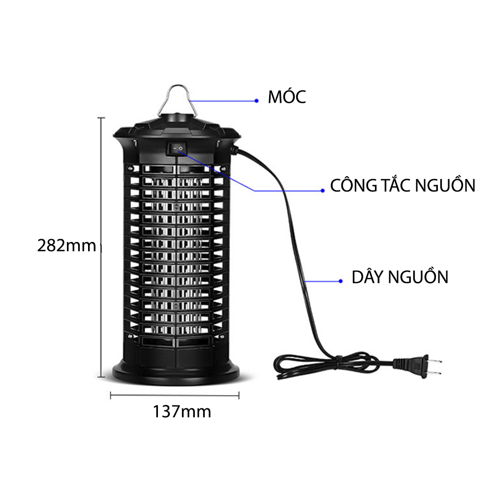 Đèn Bắt Muỗi Cao Cấp 2021 MIFAN - BH 6 Tháng - Đèn LED 11W Công Suất Cao Ánh Sáng Tím 365 Nano Wave Thu Hút Côn Trùng