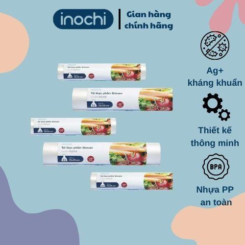 Túi đựng thực phẩm Shinsen size 1.4L &amp; 3L Inochi đựng hoa quả bảo quản trong tủ lạnh an toàn sức khỏe