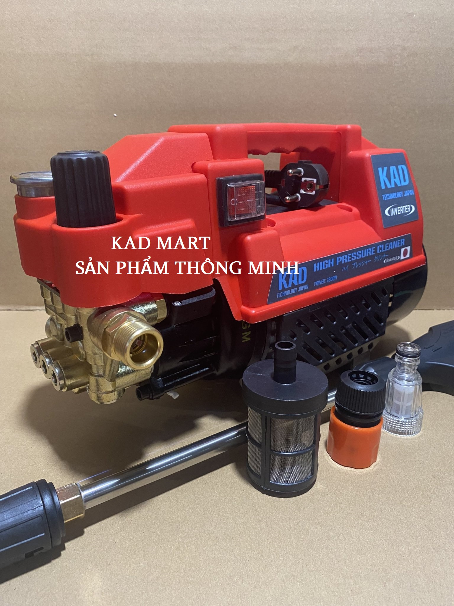 MÁY RỬA XE KAD JAPAN CỰC MẠNH LÕI ĐỒNG 100%, CÓ CHỈNH ÁP, CÓ NGẮT TỰ ĐỘNG, TẶNG PHỤ KIỆN THEO MÁY ĐẦY ĐỦ, DÂY CAO ÁP 15M