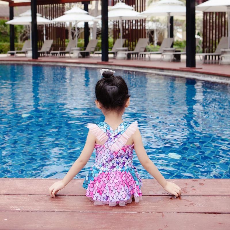 Bé Áo Tắm Bé Gái Trẻ Em Một Mảnh Phù Hợp Với Đồ Bơi Nàng Tiên Cá Bikini Trẻ Em Áo Tắm Công Chúa Dễ Thương Đi Biển Bé Gái 2 4 6 8 Năm