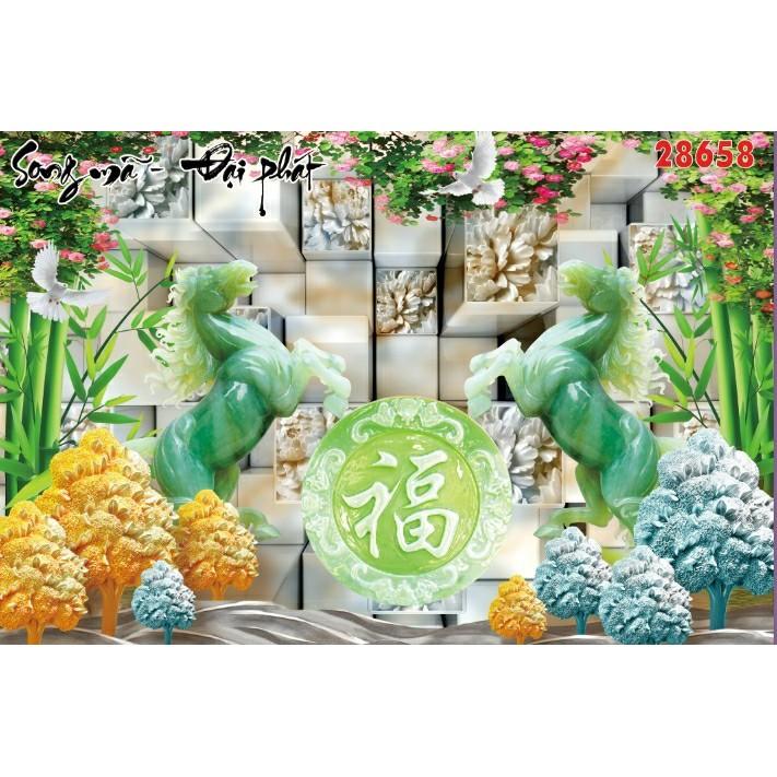 Tranh dán tường 3d mã đáo thành công trang trí phòng khách phòng ngủ đẹp giá rẻ chất liệu decal keo sẵn bóc dán atk10