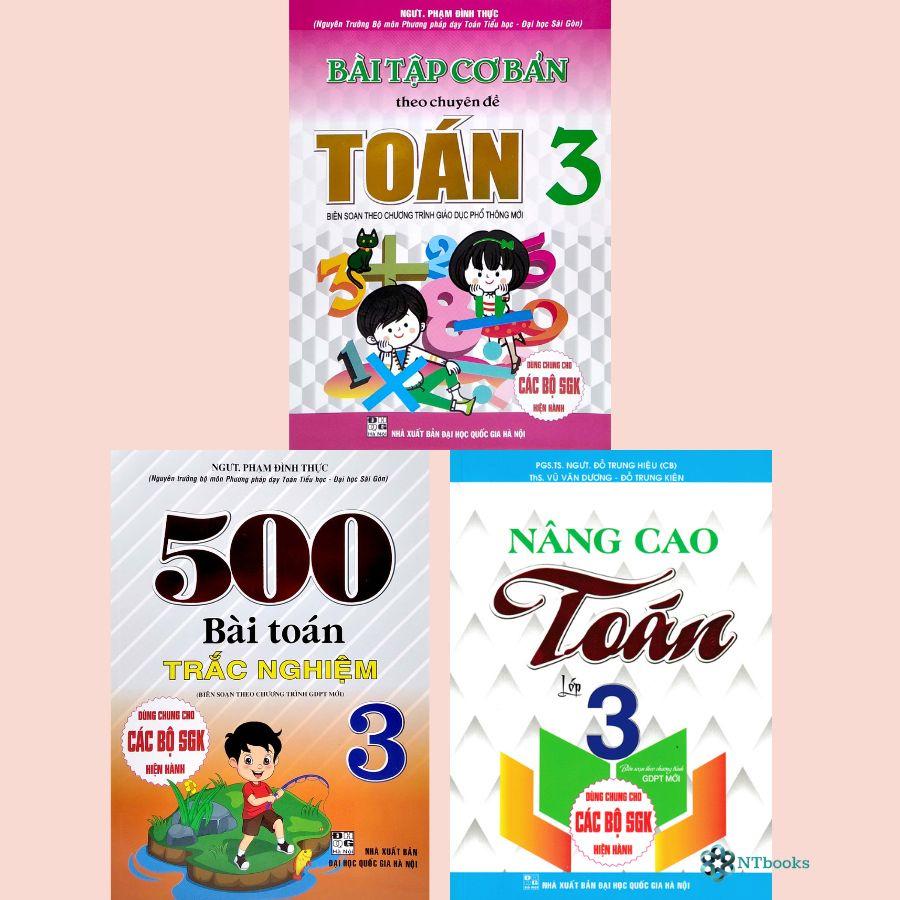 Sách - Combo Bài Tập Cơ Bản Theo Chuyên Đề Toán 3 + Nâng Cao Toán 3 + 500 Bài Toán Trắc Nghiệm 3