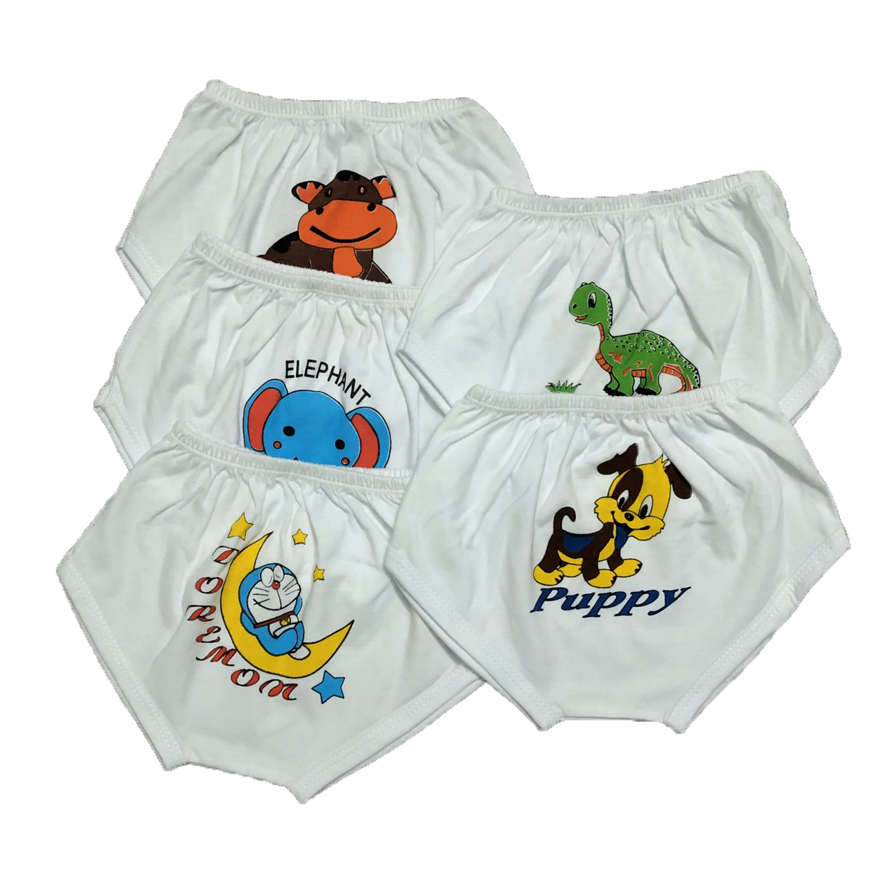 Combo 10 quần chip đùi cotton trắng cho bé, chất vải 100% cotton mềm, mịn, thoáng mát, thấm hút mồ hôi, size 5-15kg, hàng Việt Nam chất lượng