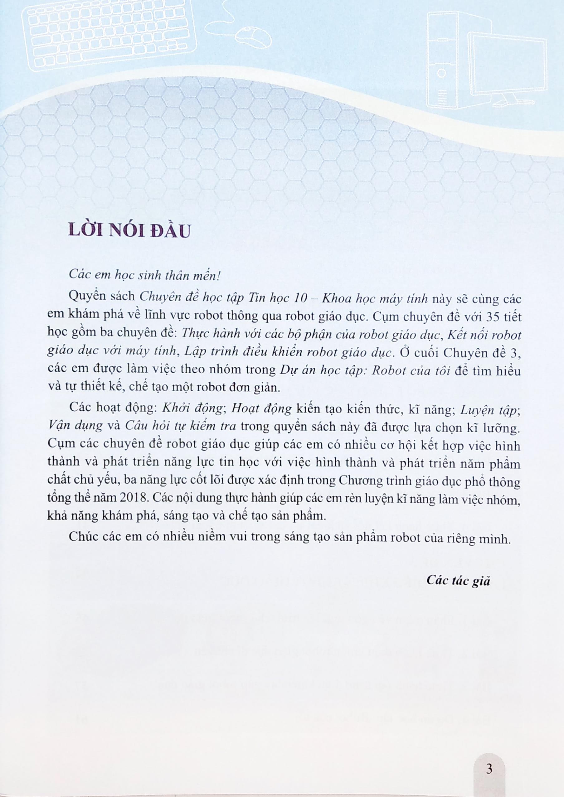 Chuyên Đề Học Tập Tin Học 10: Khoa Học Máy Tính (Cánh Diều) (2022)