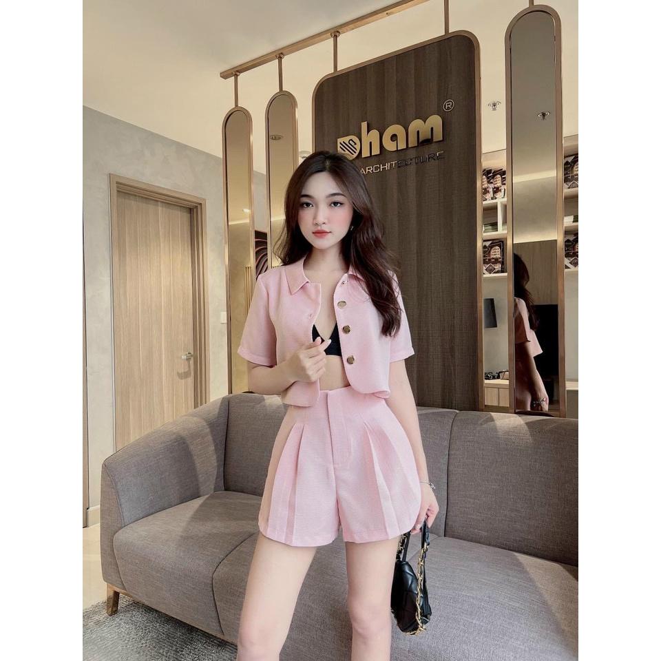 Set bộ đồ nữ áo khoác tay ngắn mix áo bra năng động, cá tính dành cho các nàng vừa đi chơi vừa đi làm