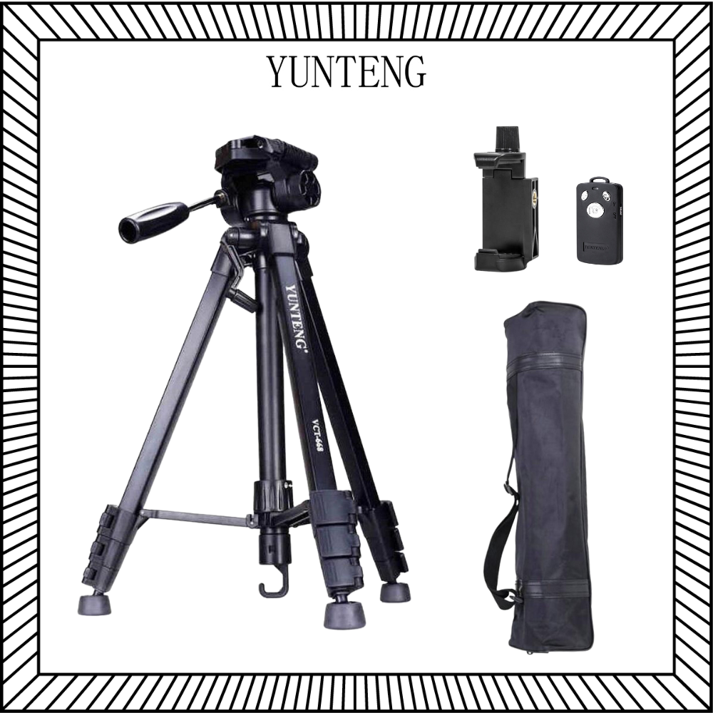 Chân máy/ Tripod Yunteng VCT 668, chân đế điện thoại và máy ảnh - Hàng chính hãng