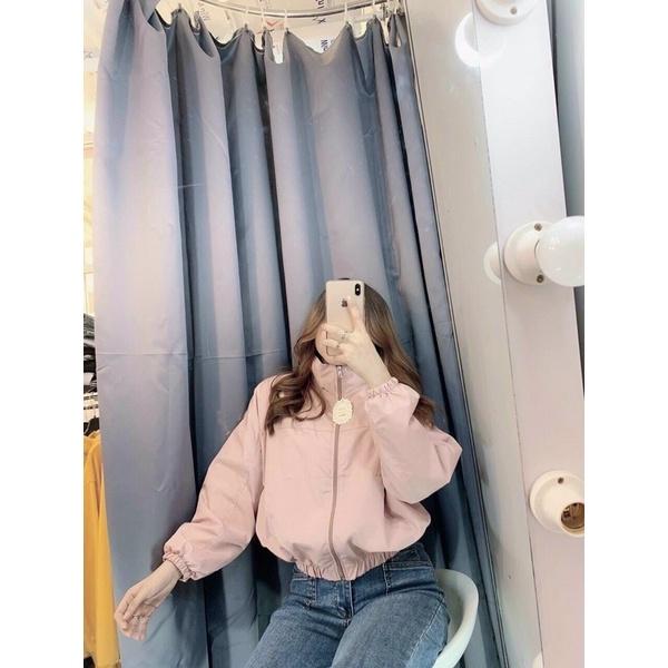 Áo khoác lửng croptop dù 2 lớp không nón trơn basic unisex ulzzang nam nữ