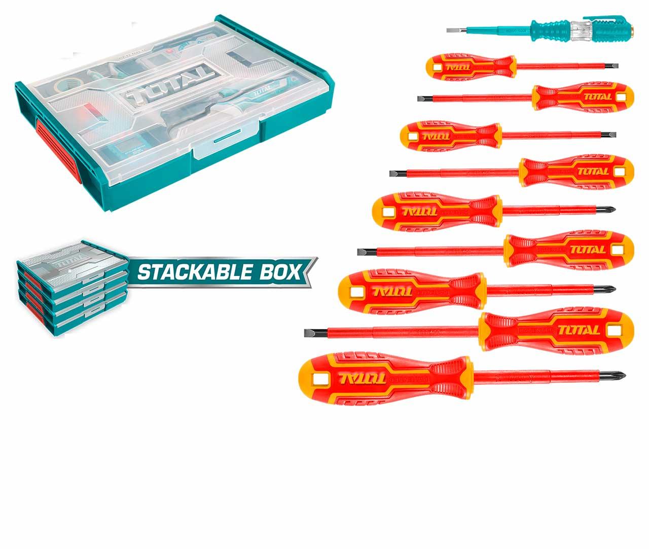 BỘ 10 CÔNG CỤ CẦM TAY CÁCH ĐIỆN TOTAL THKTV02S101 - HÀNG CHÍNH HÃNG