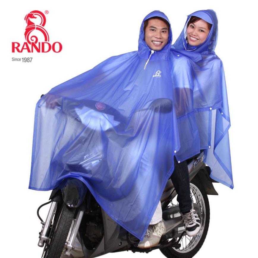 Áo Mưa 2 Đầu Trong Màu, GIÁ SỈ, Chính Hãng RANDO, Nhựa PVC Thời Trang, Siêu Nhẹ Không Thấm Nước