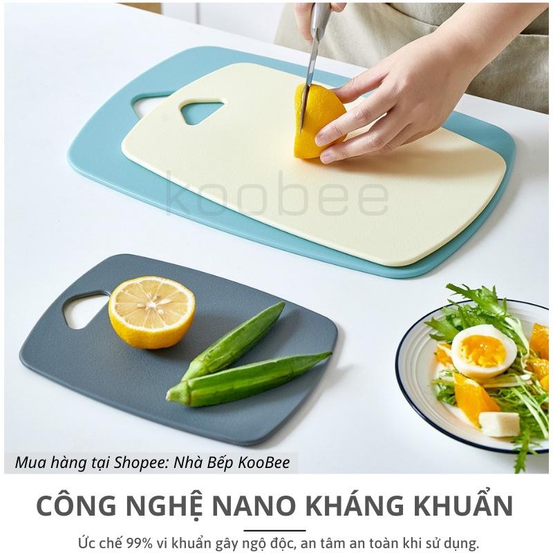 Bộ 3 cái thớt nhựa kháng khuẩn cao cấp - Bộ thớt nhựa chế biến ăn dặm cho bé không mùi an toàn 100% KooBee (NB39)