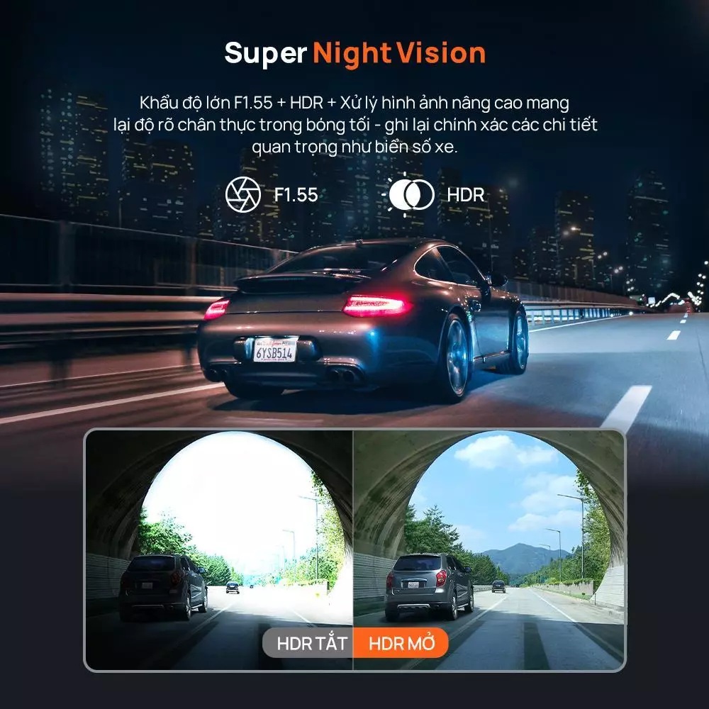 Camera hành trình 70mai A410 2.5K HDR quay đêm siêu nét, ghi hình va chạm khẩn cấp, có GPS, giám sát đỗ xe - Hàng chính hãng