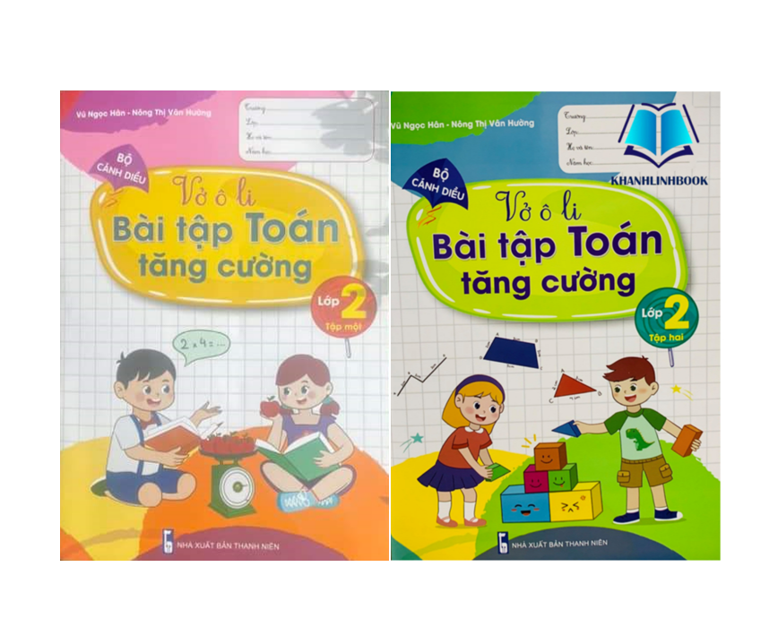 Sách - Combo Vở Ô li Bài Tập Toán Tăng Cường lớp 2 - tập 1 + 2