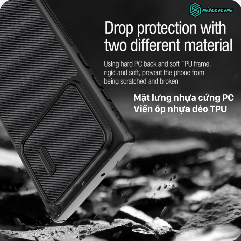ỐP LƯNG DÀNH CHO ĐIỆN THOẠI SAMSUNG GALAXY S22 ULTRA 5G NILLKIN TEXTURED S NYLON FIBER BẢO VỆ CAMERA