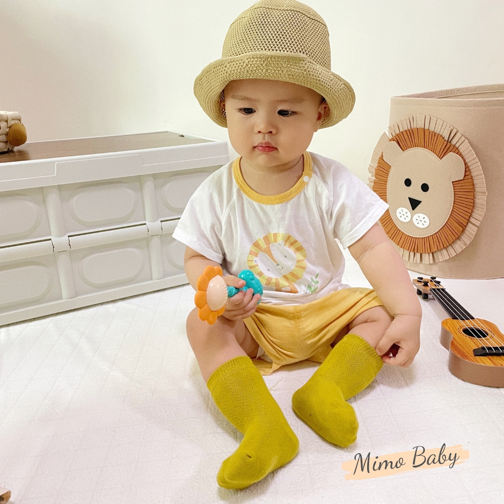 Tất vớ cao cổ màu trơn kiểu dáng basic cho bé T47 Mimo Baby