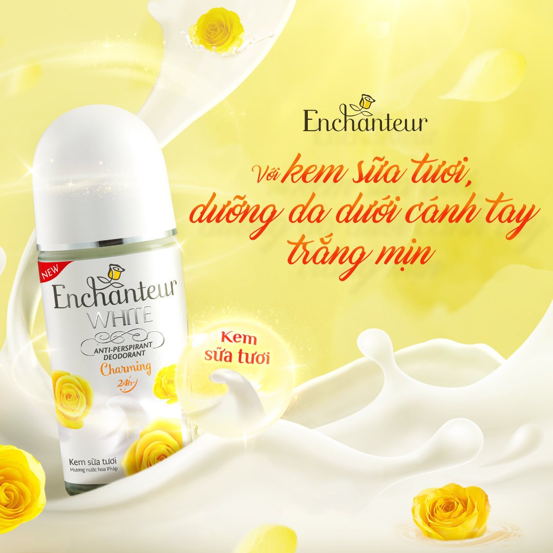 Combo 2 Lăn khử mùi trắng da Enchanteur Charming 50ml/ Chai