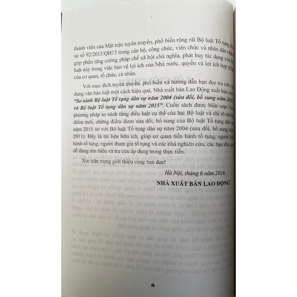 Sách - So sánh bộ luật tố tụng dân sự năm 2004 và năm 2015