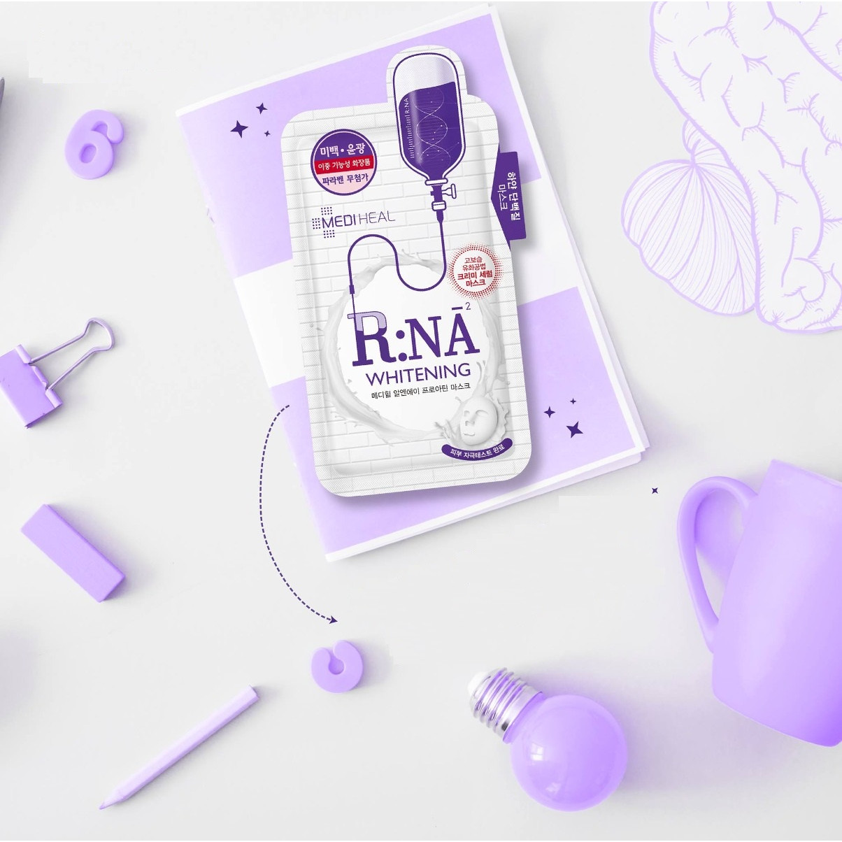 Mặt Nạ Làm Trắng Sáng Da, Làm Mờ Thâm, Tàn Nhang Mediheal R:NA Proatin Mask 25ml