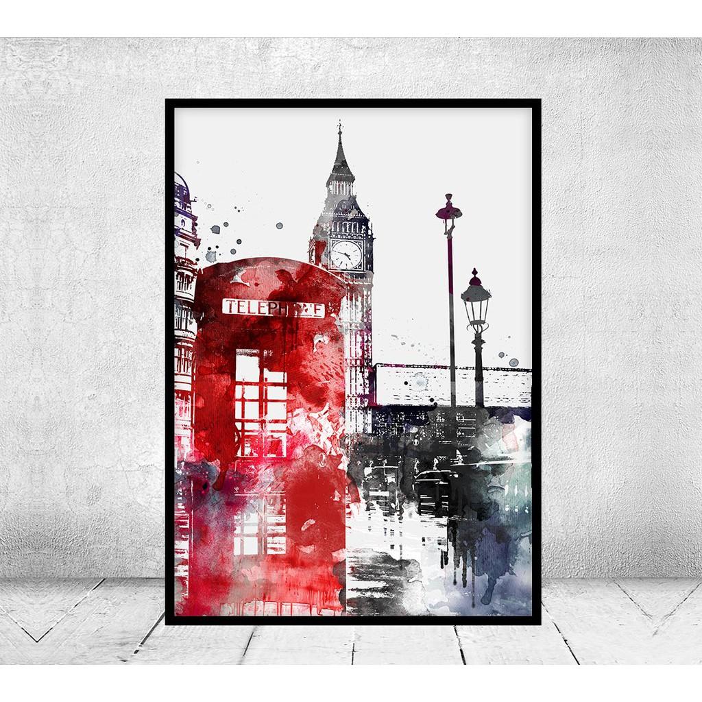 Tranh treo tường Canvas trang trí London 1 tấm 40x60cm