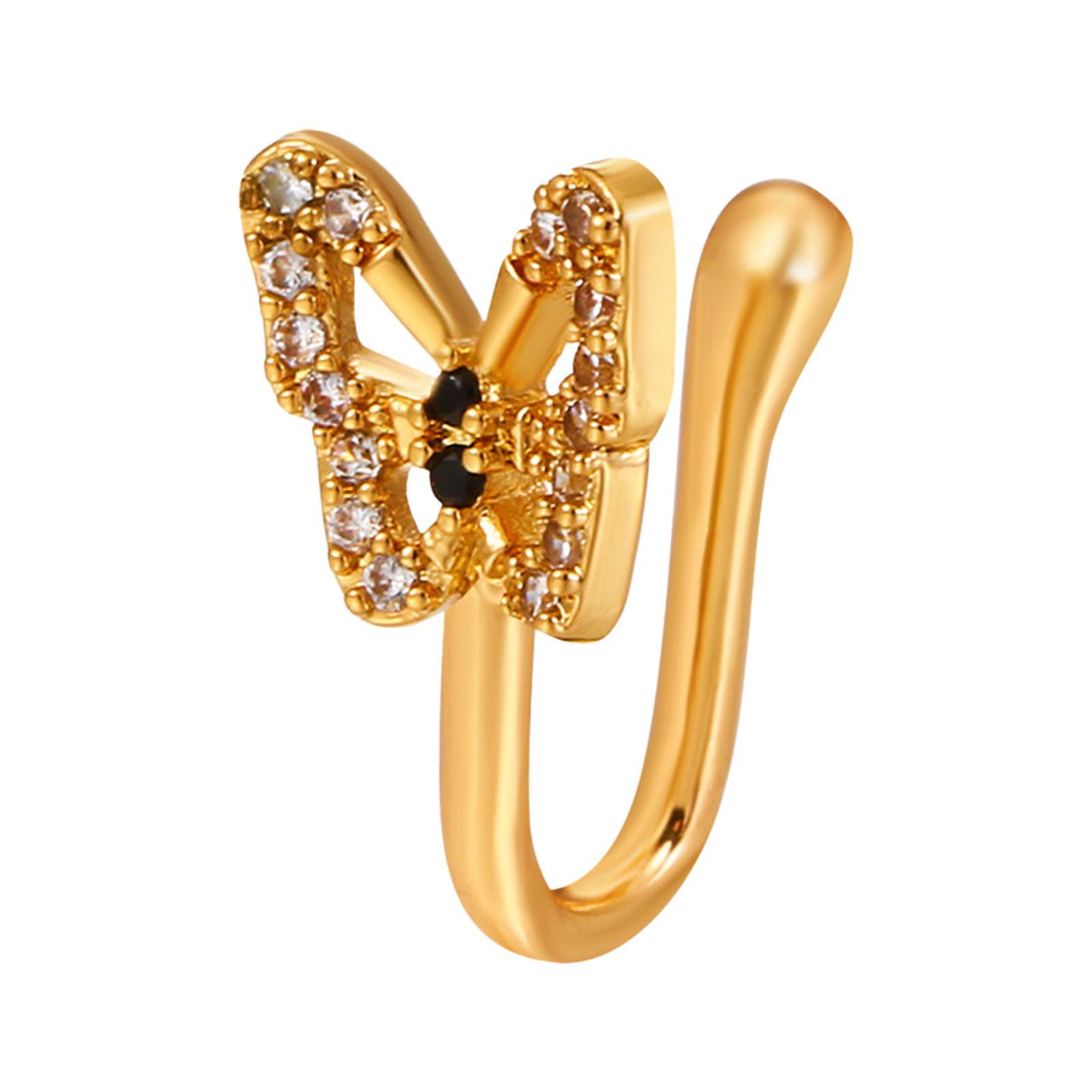 Fake Nose  Rhinestone Copper No Piercing Clip on Nose  for Women Men