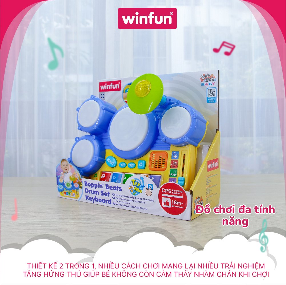 Bộ đồ chơi trống đàn kết hợp có đèn nhạc Winfun 2034