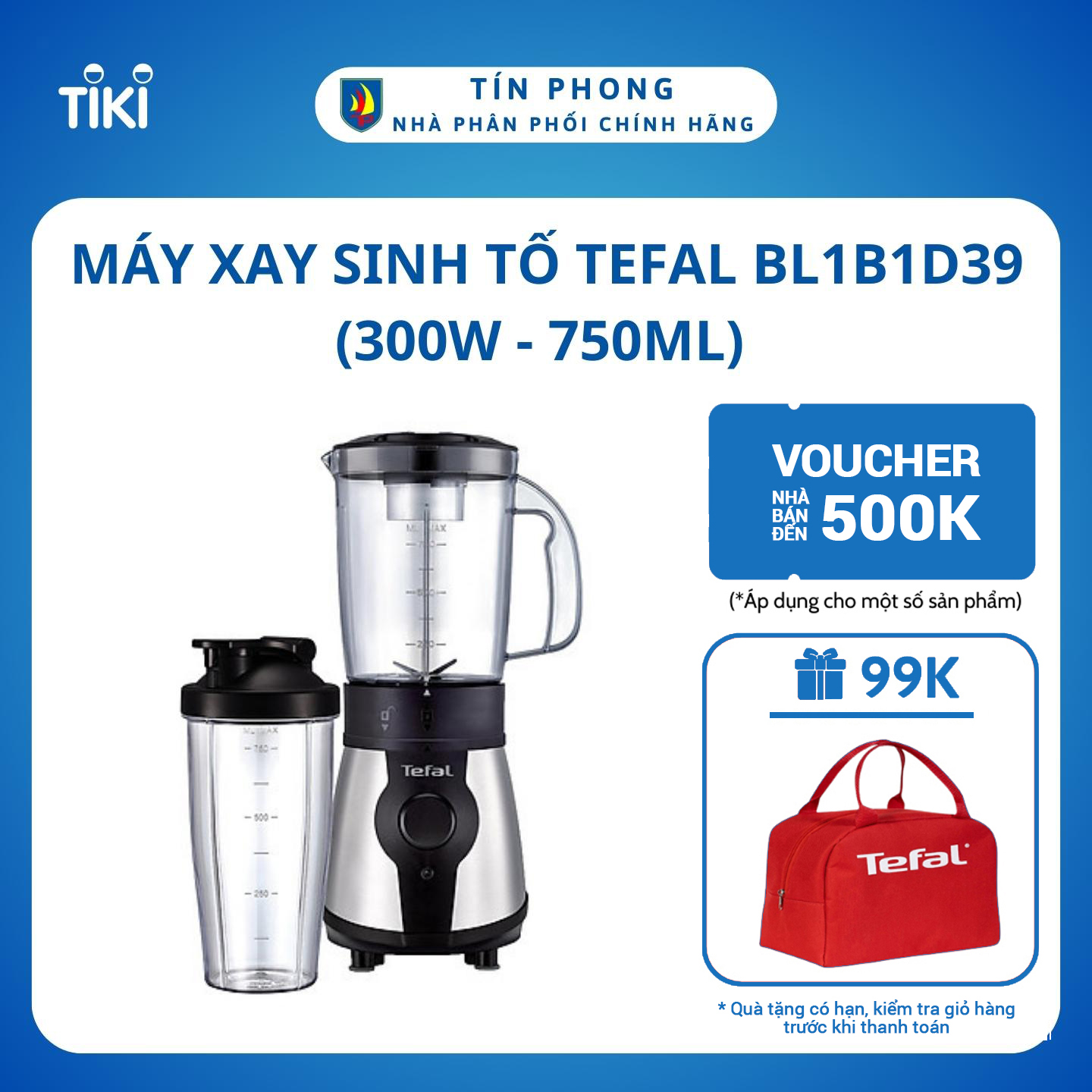 Máy Xay Sinh Tố Tefal BL1B1D39 - Hàng Chính Hãng