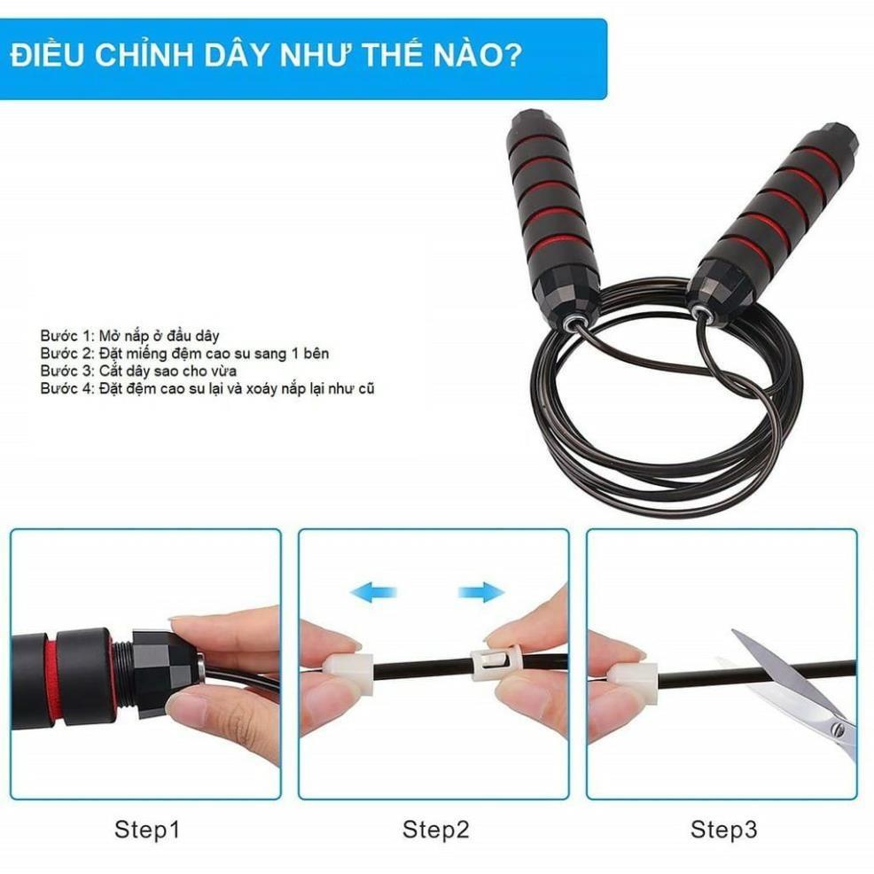 Dây nhảy tập thể dục thể thao giảm cân lõi thép 2.7m, dụng cụ thể thao Nam Nữ