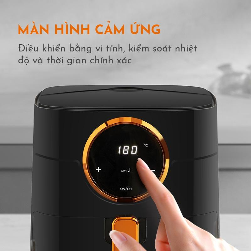 Nồi chiên không dầu GAABOR  GA-E45A01 màu đen dung tích 4,5 lít  công suất 1400W điều khiển cảm ứng - hàng chính hãng