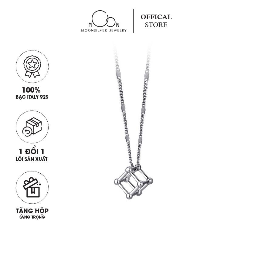 Dây chuyền bạc nữ Moonsilver, vòng cổ khối lập phương magic bạc s925