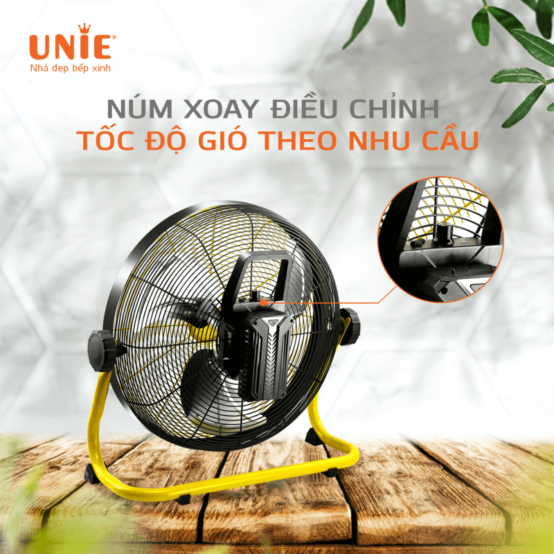 Quạt Tích Điện Công Nghệ Đức Unie UE-880 Thời Gian Sử Dụng 48 Giờ, Sạc Pin 2.5 Giờ Cao Cấp - Hàng Chính Hãng