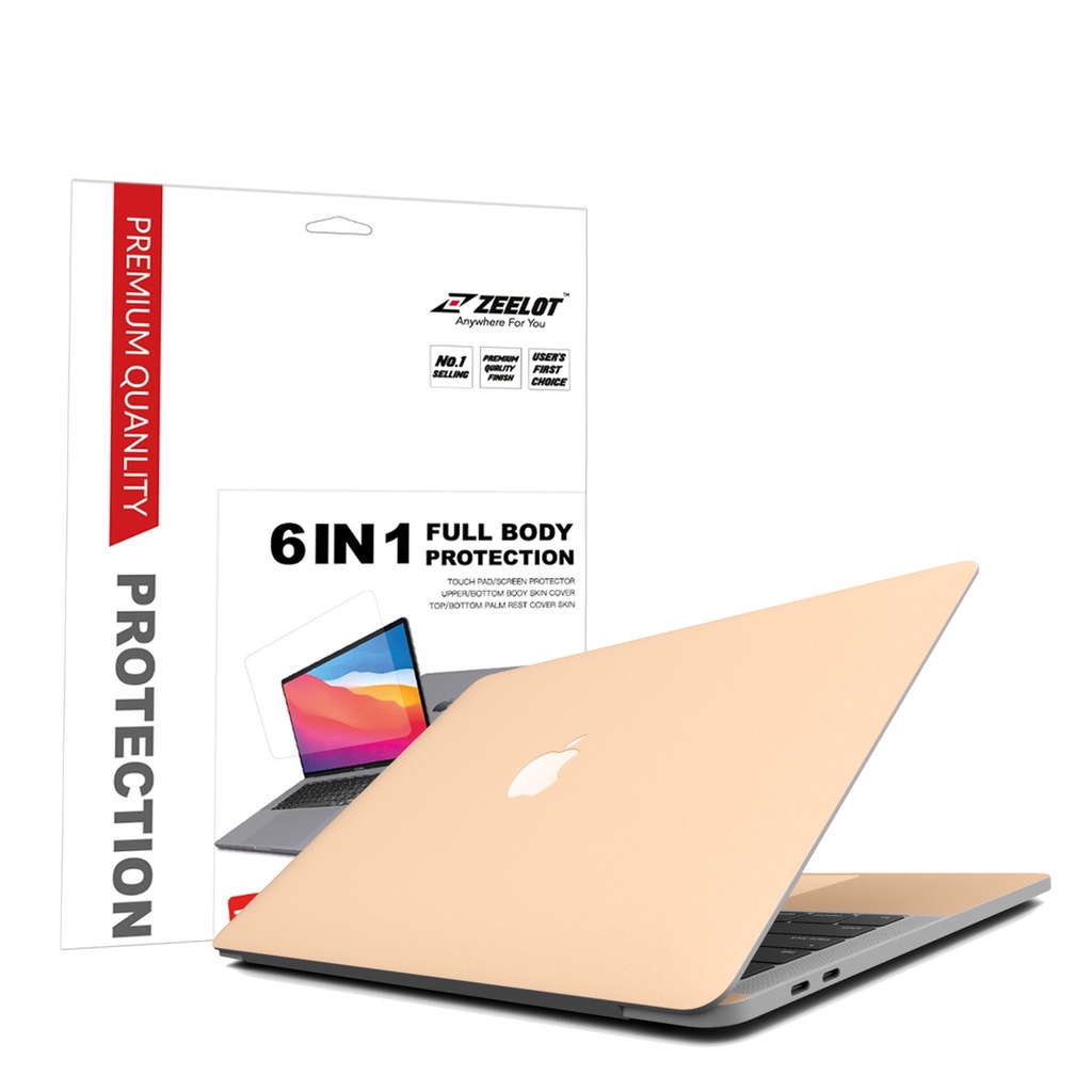 Bộ Dán Body Skin và Dán Màn Hình Zeelot 6in1 dành cho Macbook Pro 16"/ Pro 13" 2020/ Pro M1/ Air 13" 2018- 2020 - Hàng chính hãng