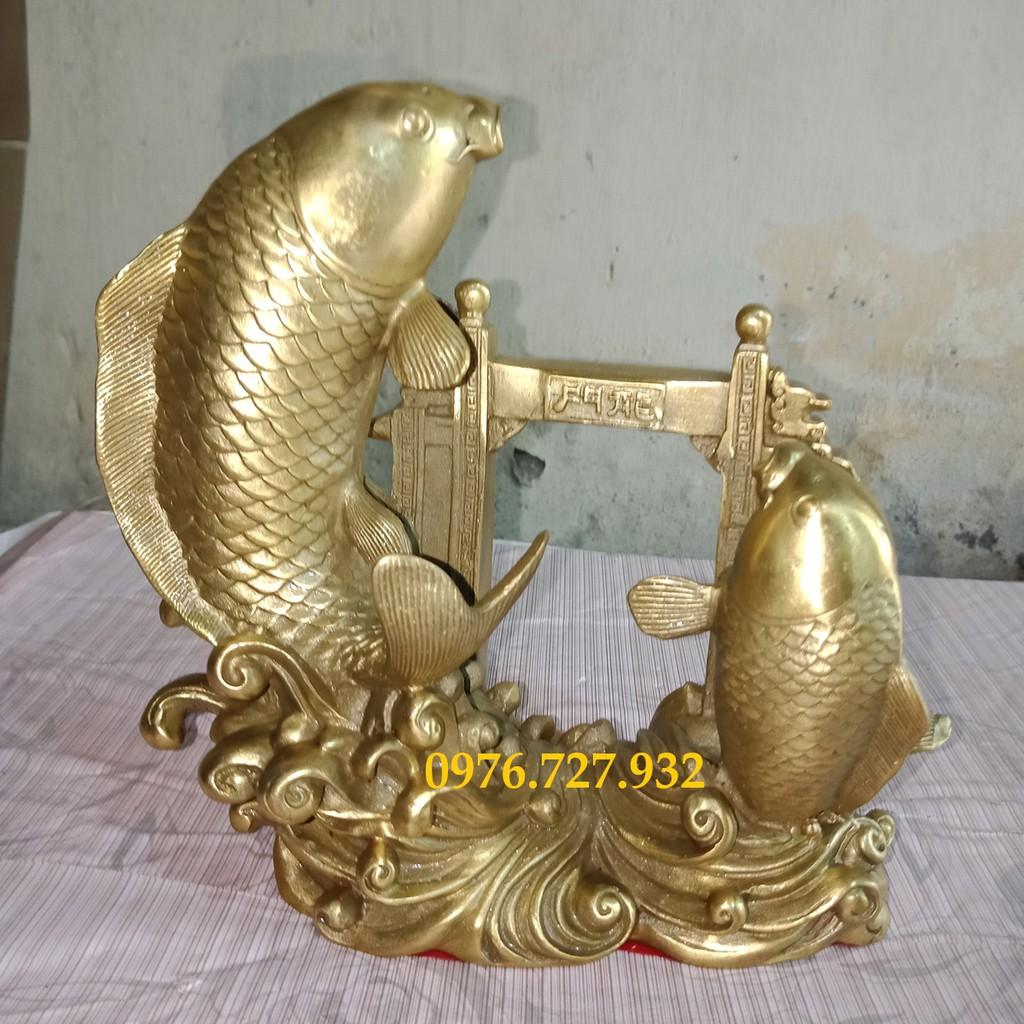 Tượng cá chép vượt vũ môn, tượng cá chép vượt vũ môn cao 20cm