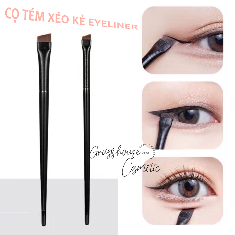 Cọ Dẹp kẻ eyeliner tém xéo chân mày Trang Điểm Mắt Siêu Mỏng Thiết Kế Sợi Lông Mịn Tiện Dụng