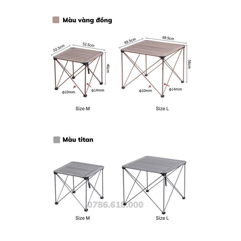 Bàn dã ngoại xếp gọn Naturehike picnic du lịch gấp gọn bằng hợp kim nhôm nhẹ, kích thước lớn, chắc chắn, độ bền cao