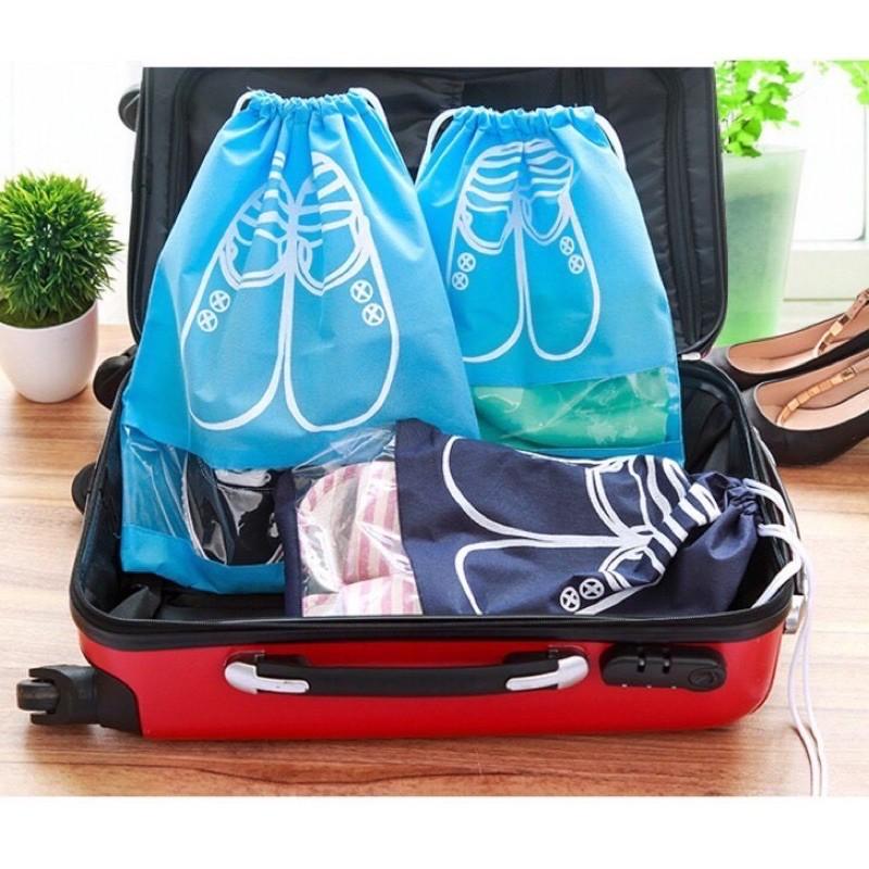 Sét 5 Túi Đựng Giày Dép Túi Xách Chất Liệu Vải Không Dệt Có Dây Rút Size to