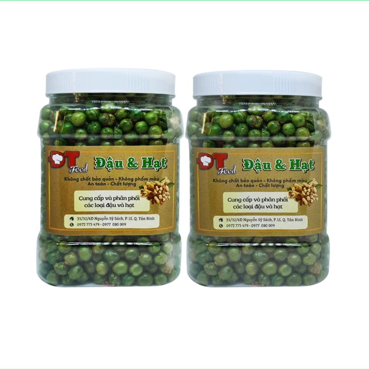 1Kg Đậu hà lan tỏi ớt sấy giòn DTFood (2 hộp 500g)