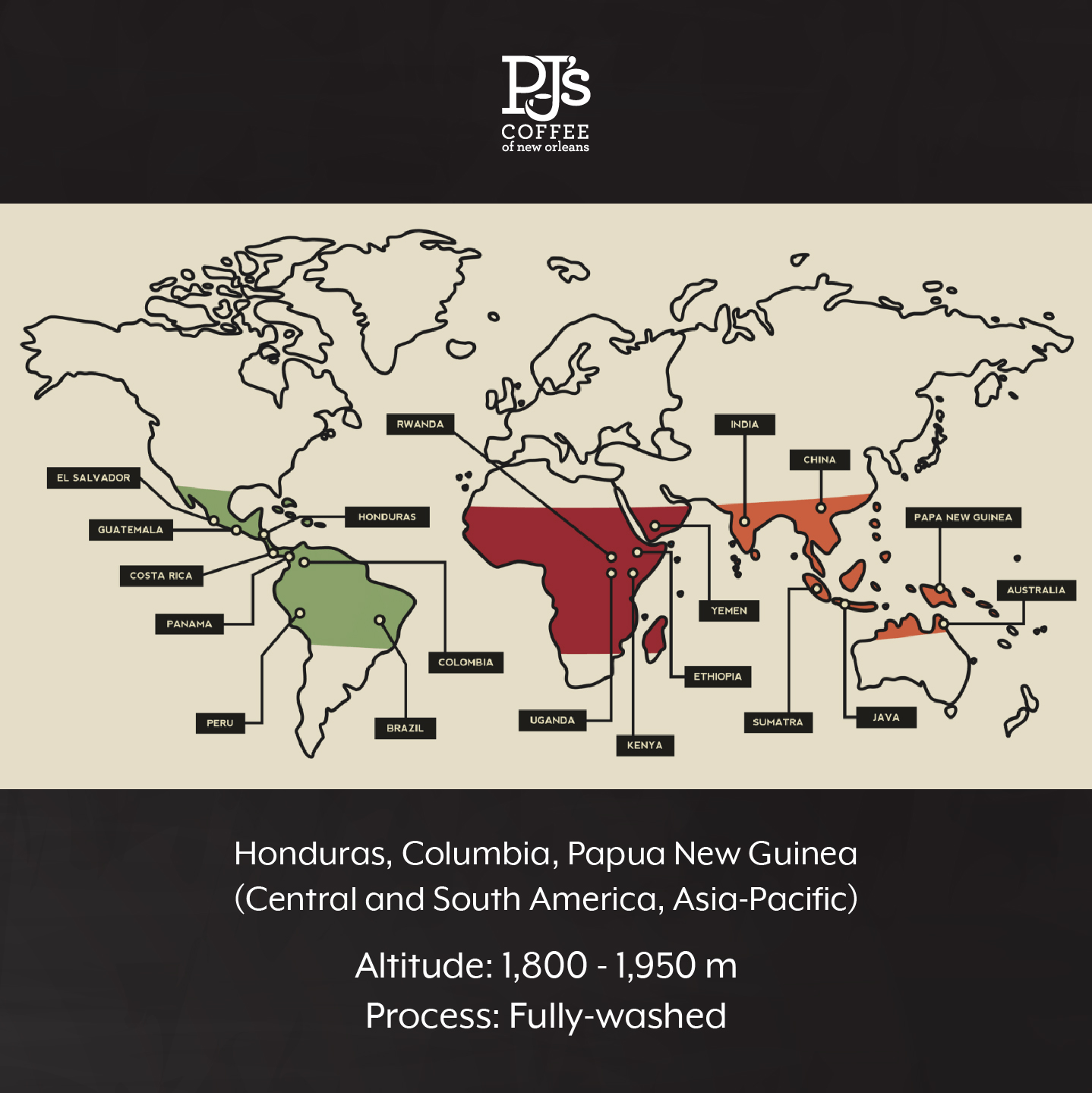 Espresso Dolce® Rang Đậm - PJ’s Coffee Cà Phê Hạt Arabica ,Đậm Vị , Hăng Phức Tạp Từ New Orleans, Mỹ – Gói 454g - Hạt cà phê