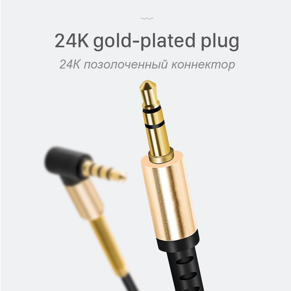 Dây cáp âm thanh HOCO. chuyển đổi 3.5mm đầu cắm sang đầu cắm AUX tích hợp mi cờ rô dành cho loa điện thoại