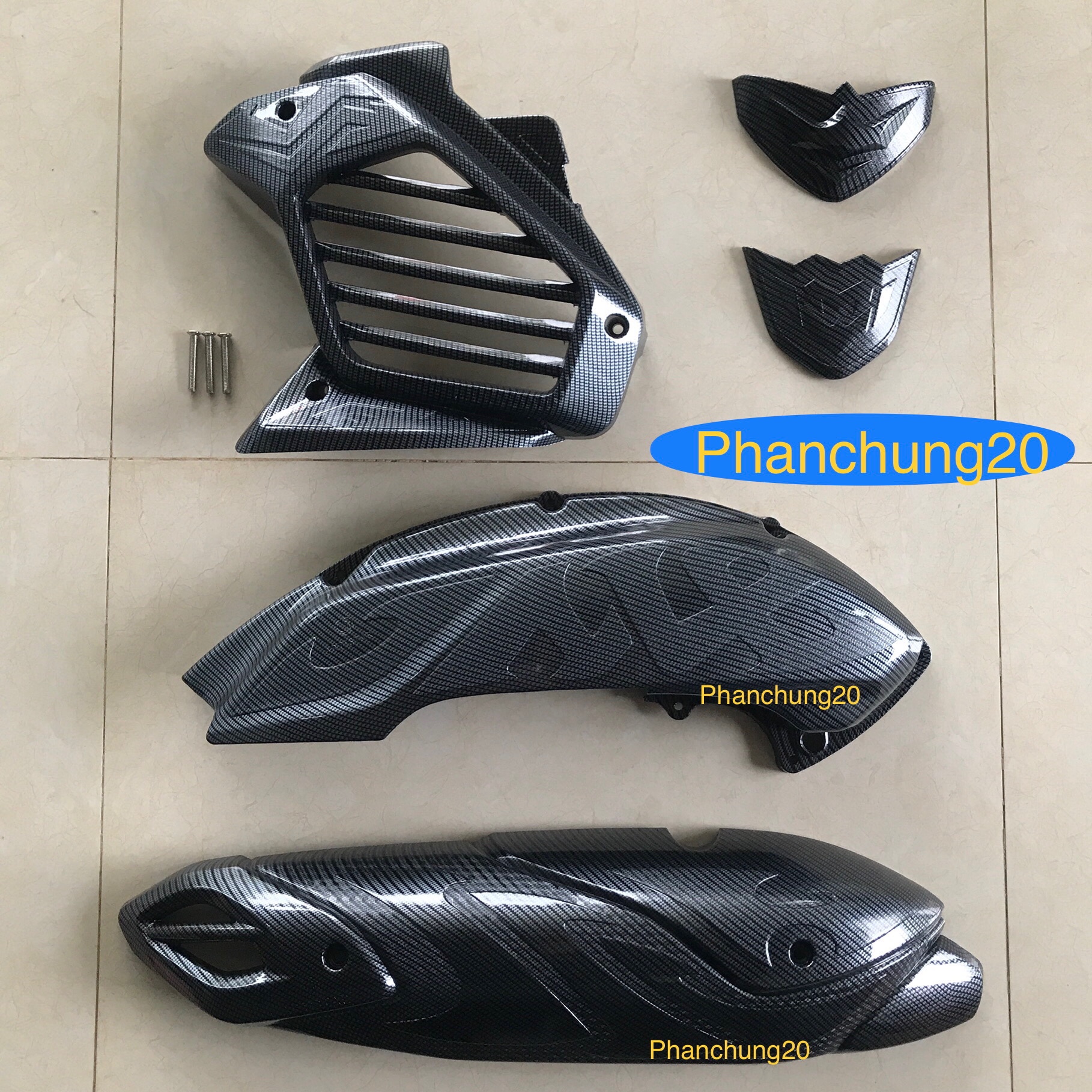 COMBO BỘ ỐP PHỤ KIỆN TRANG TRÍ DÙNG CHO ĐỜI XE NVX 2021 2022 2023 CACBON