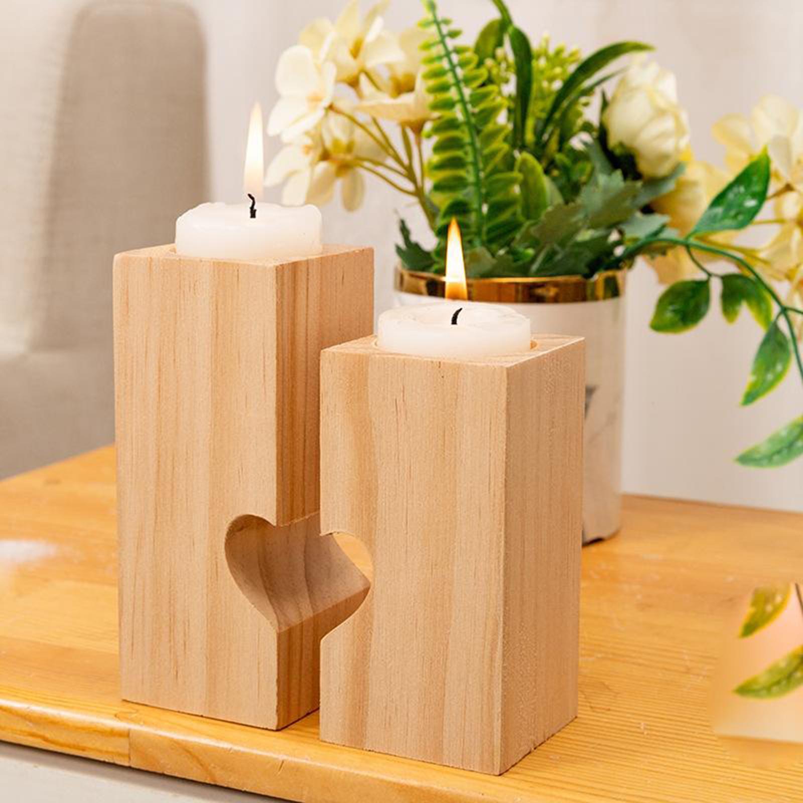 Farmhouse Decor Wooden Tealight Candle Holder Christmas Candle Holder Rustic Christmas Decor, for Party Home Wedding