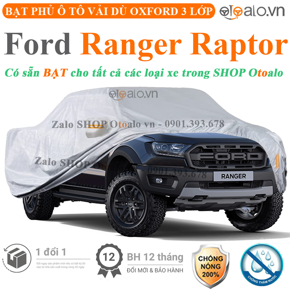 Bạt che phủ xe ô tô Ford Ranger Raptor vải dù 3 lớp CAO CẤP BPXOT - OTOALO