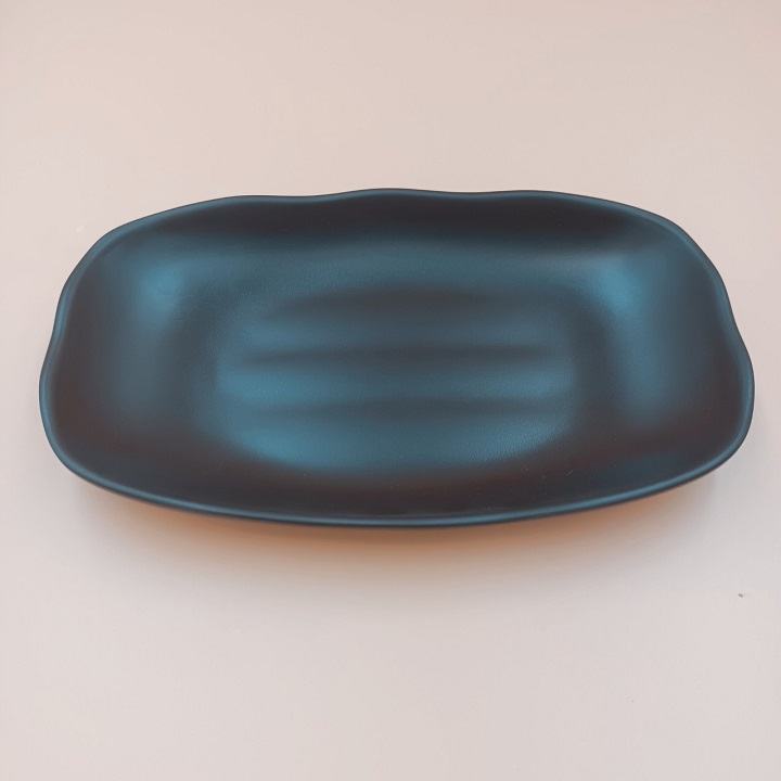 Đĩa Bầu Dục Sâu Melamine đen nhám chống cháy siêu bền hàng nhập khẩu