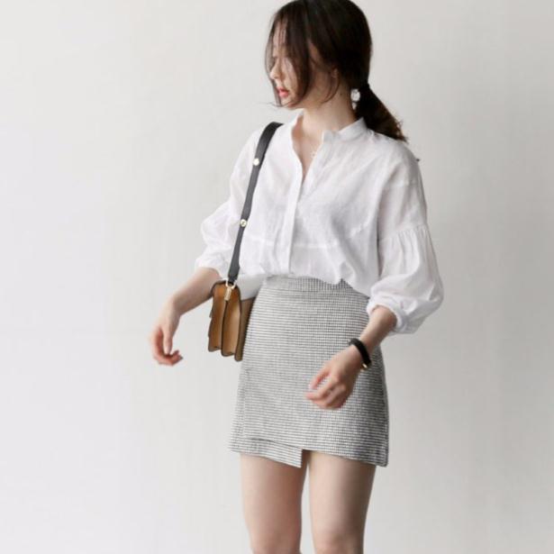 Áo Kiểu Nữ Dài Tay Cổ Tròn Form Rộng Thời Trang Hàn