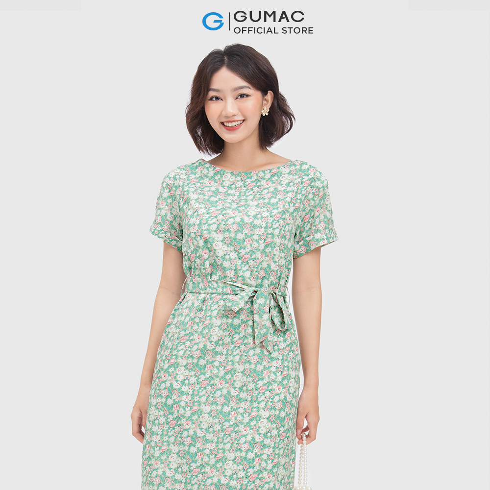 Đầm nữ GUMAC DC04052 form suông buộc dây dễ thương