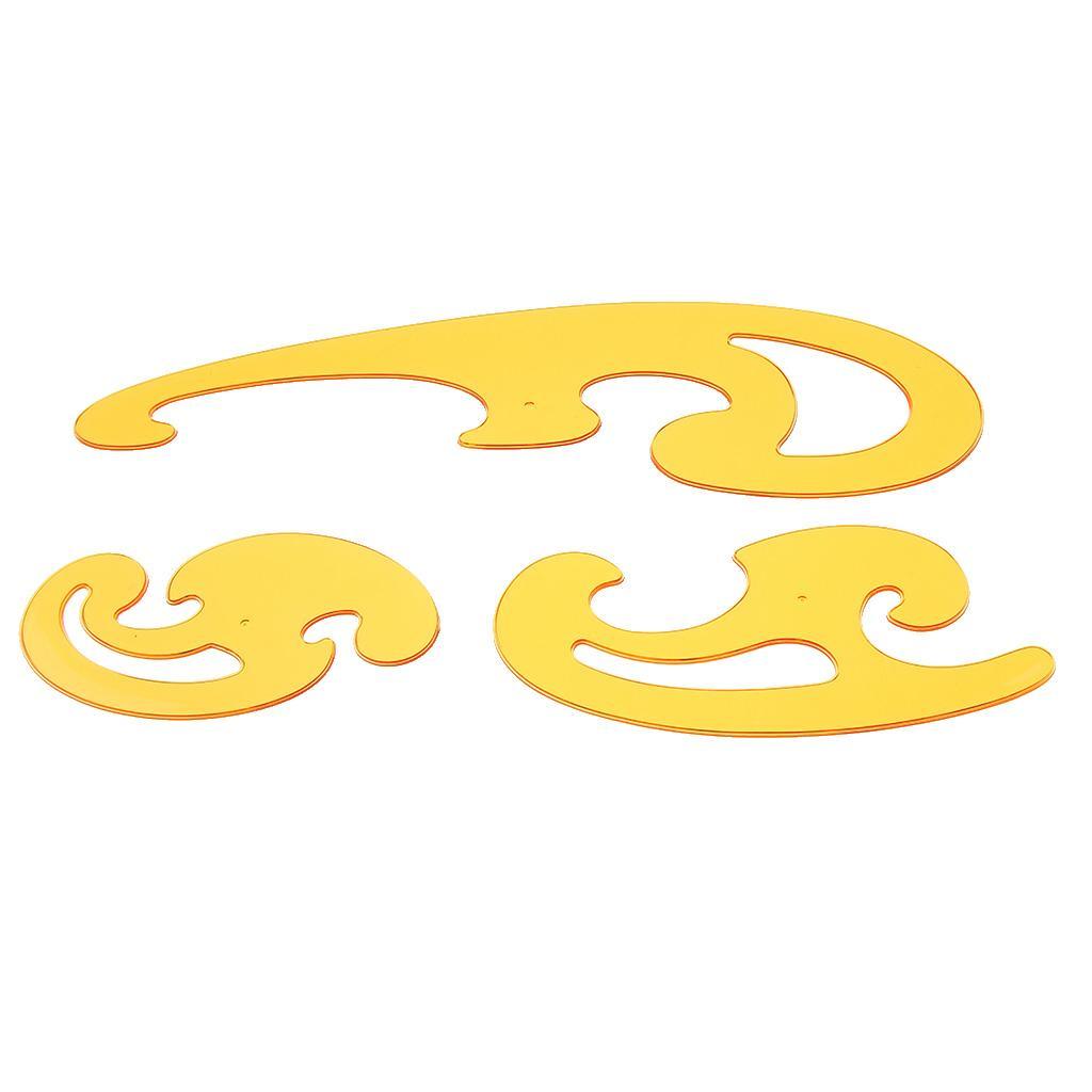 3 Pieces French Curve Drafting Drawing Templates Curved Edge Ruler Sewing Tools