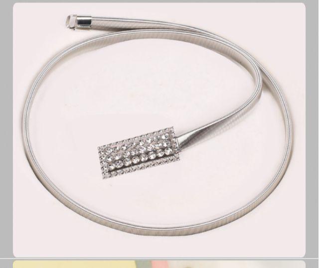 Thắt lưng/ dây lưng mặt hình chữ nhật đính hạt