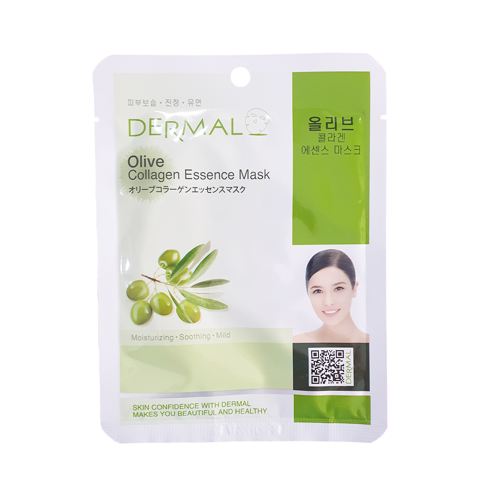 Mặt nạ Dermal dưỡng da tinh chất Olive Collagen 23g - cấp ẩm cho da khô, tăng đàn hồi cho da